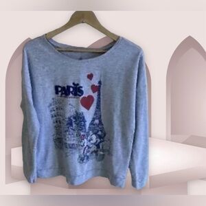 Disney Parks Epcot Paris Long Sleeve, Size XL Mikey, Minnie gray T-shirt  cotton